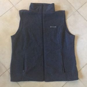 Mens columbia grey fleece vest XL